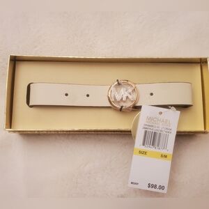 New Michael Michael Kors Pave Logo Rhinestone Detail Belt Size S/M